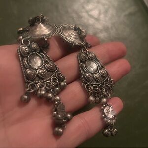 Chandelier Indian oxidized dangling earrings for pierced ears
